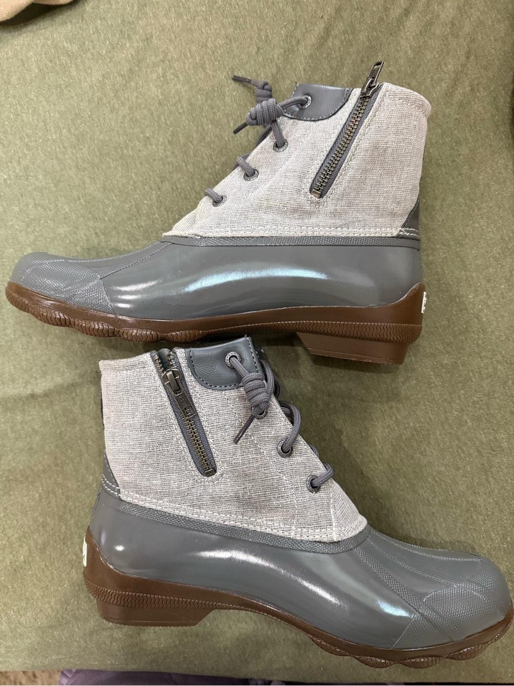 Sperry Women's Gray Waterproof Rubber Boots